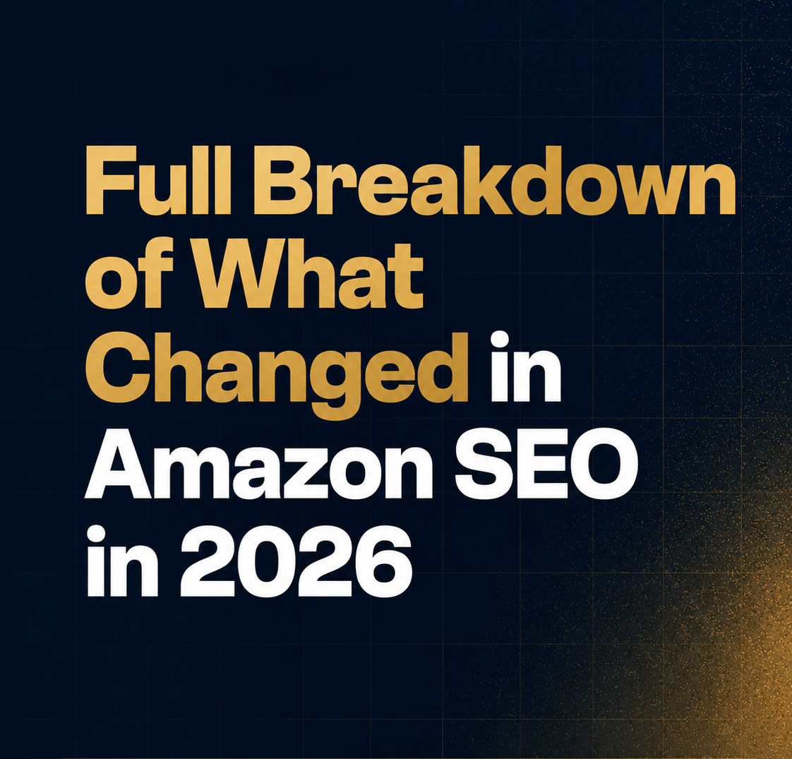 Timeline graphic showing Amazon's 2026 search and listing changes, including the title character limit, Item Highlights field, and Alexa for Shopping